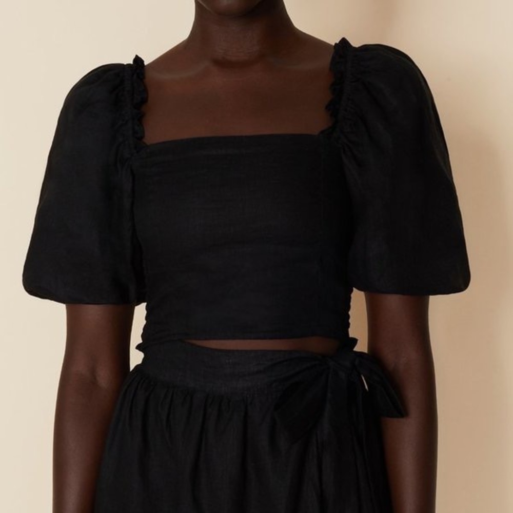 Faithfull the Brand - Barnette Top - Black - Size Small - NWT